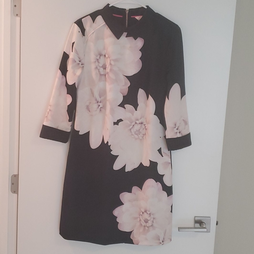 Ted Baker Kida Monochrome Floral Shift Dress